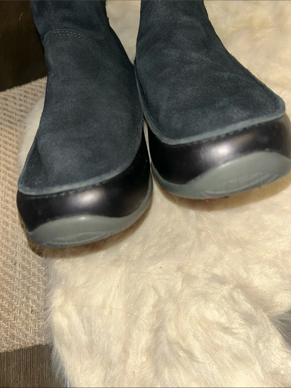 The North Face Jozie Insulated Faux-Fur Black Suede Leather Winter Boots Size 9